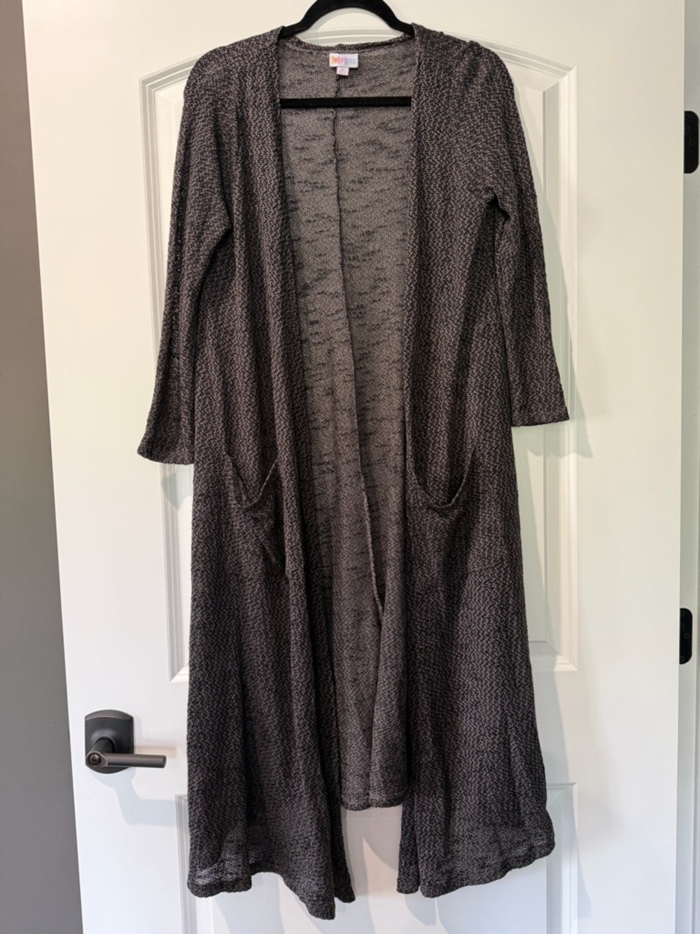 Lularoe- Sarah- Open-Front Knit Duster Cardigan in Charcoal (M)
